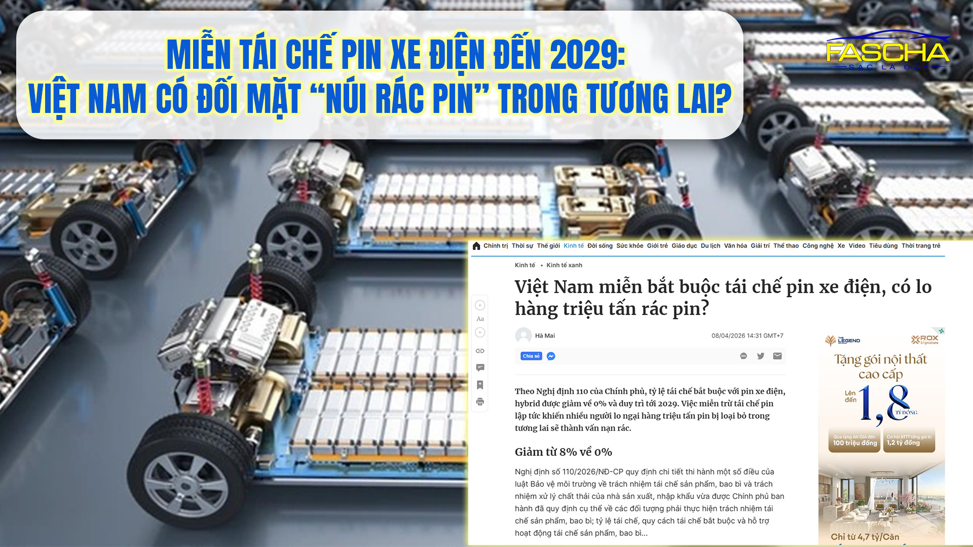 Miễn tái chế pin xe điện đến 2029: Việt Nam có đối mặt “núi rác pin” trong  tương lai? - Trạm Sạc Fascha