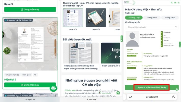 Cách làm CV xin việc trên điện thoại