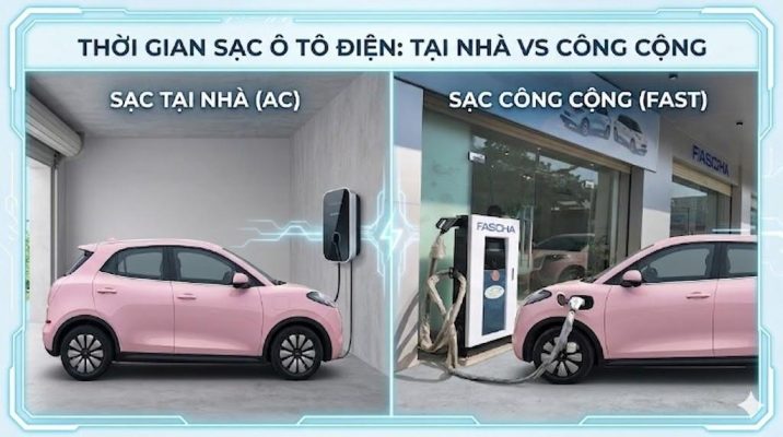 Thời gian sạc xe ô tô điện