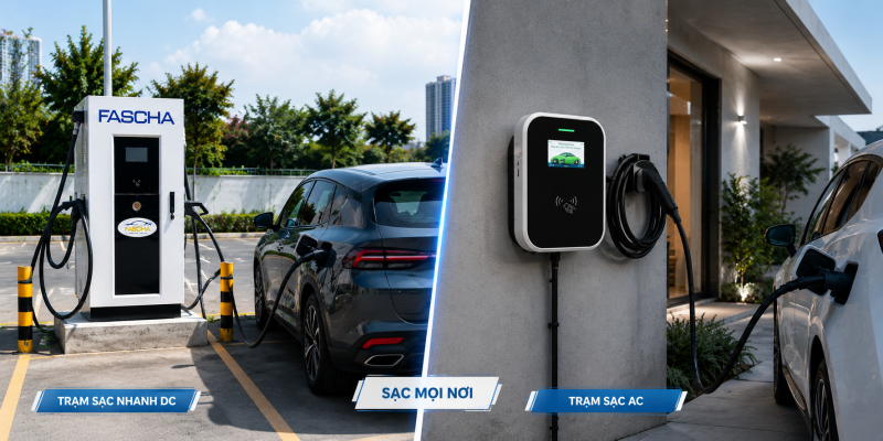 sạc ac và sạc dc