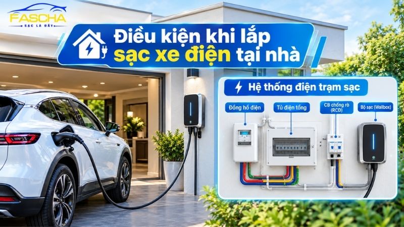 Điều kiện lắp sạc xe điện tại nhà