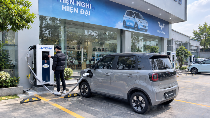 lắp đặt sạc xe wuling