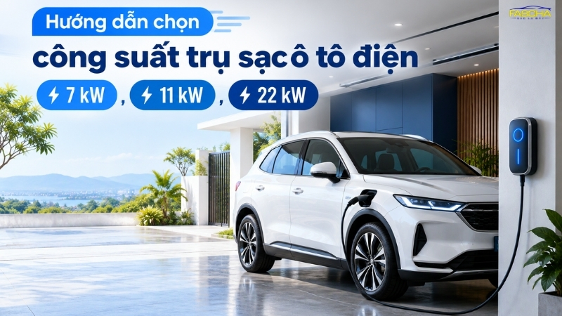 Chọn công suất trụ sạc ô tô điện