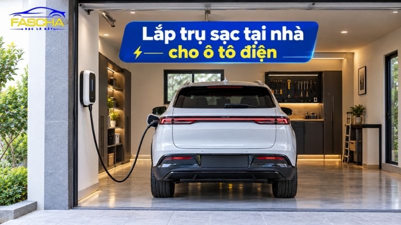 lắp trụ sạc tại nhà cho ô tô điẻn