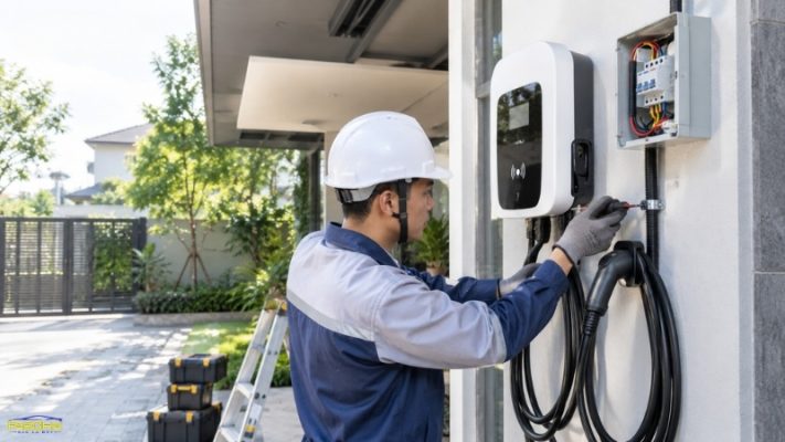 Lắp trụ sạc AC tại nhà